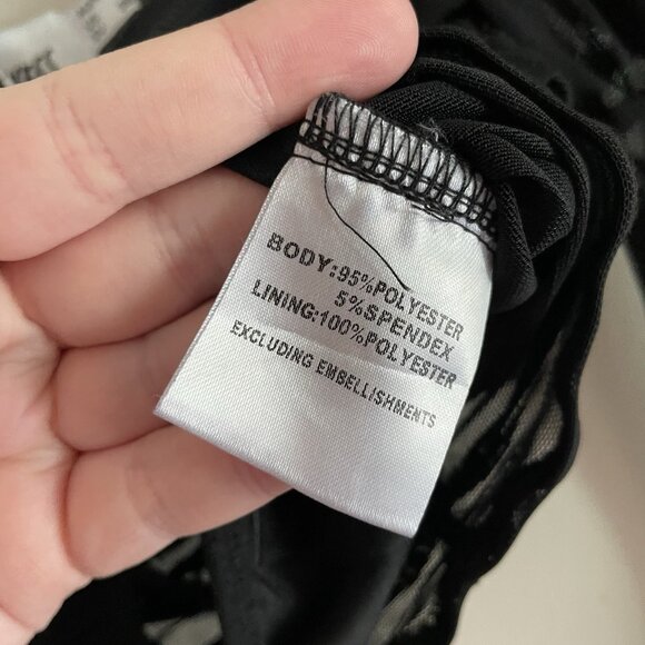 Princess Polly Wmn 4 Black Mesh Gothic Long Sleeve Lace Up Cropped Nola Rain Top - Picture 10 of 12